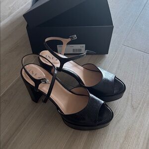Inez Sama Black Lizard Shoes